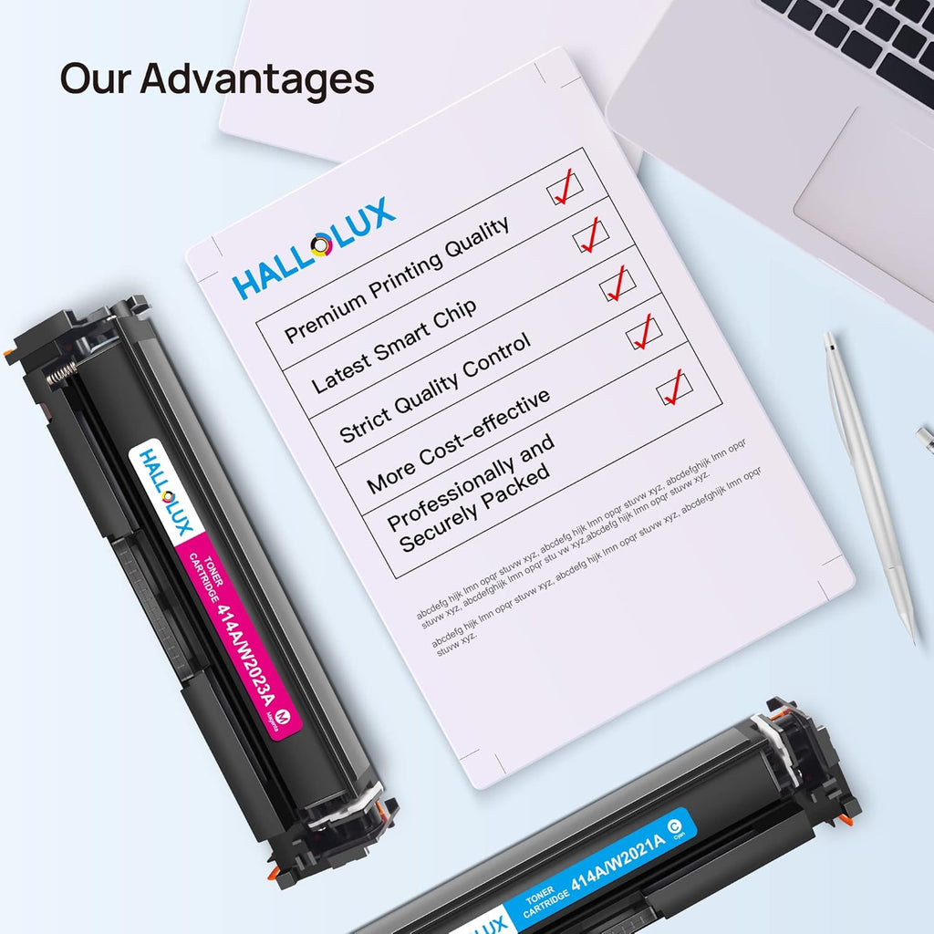 Compatible Toner Cartridge for HP 414A 414X Printer (Black Cyan Magenta Yellow, 4 Pack) S496