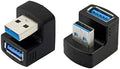 1 Set Up & Down Angled USB 3.0 Adapter A Male to Female Extension 180 Degree 5Gbps E409
