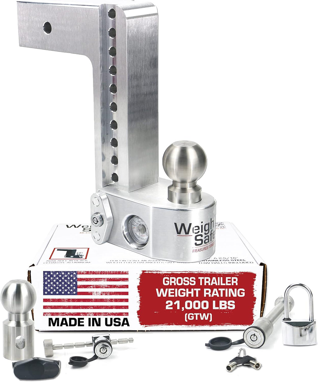 Aluminum Adjustable 6" Drop, Stainless Steel Ball, 3" Receiver Z366