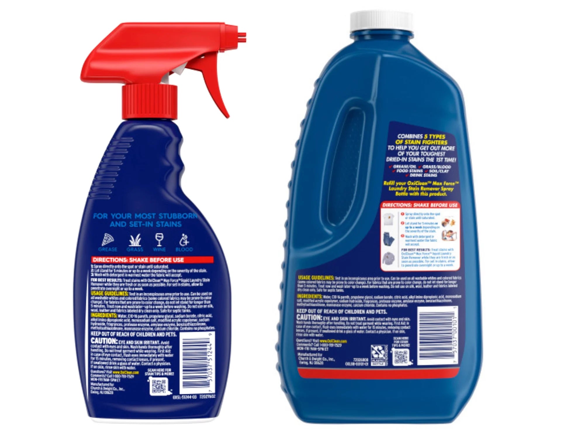 Laundry Stain Remover Spray, 12 fl oz + 48 Fl Oz Refill Bottle Kit X3697
