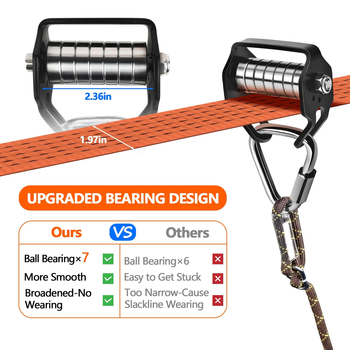 Zip Lines for Kids Outdoor Toys - Pulley Kits with 65 Ft Slackline, Maximum Load 330lb R29794