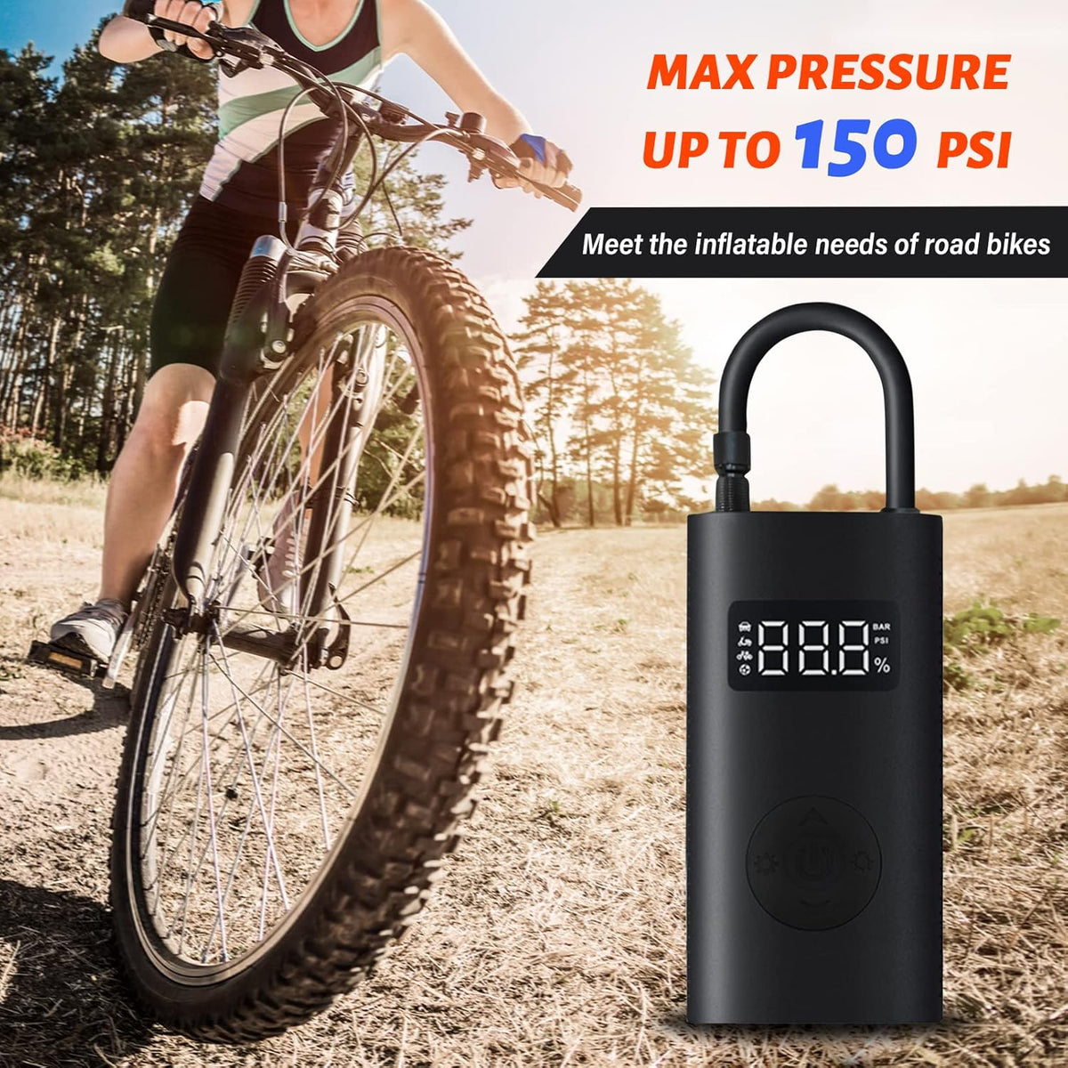 Portable 12V DC Electric Air Compressor Tire Pump Inflator with Pressure Gauge LED Light J859