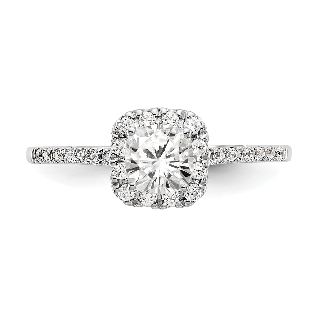 1.25ct CZ Solid 14k Cushion Halo Engagement Ring N662