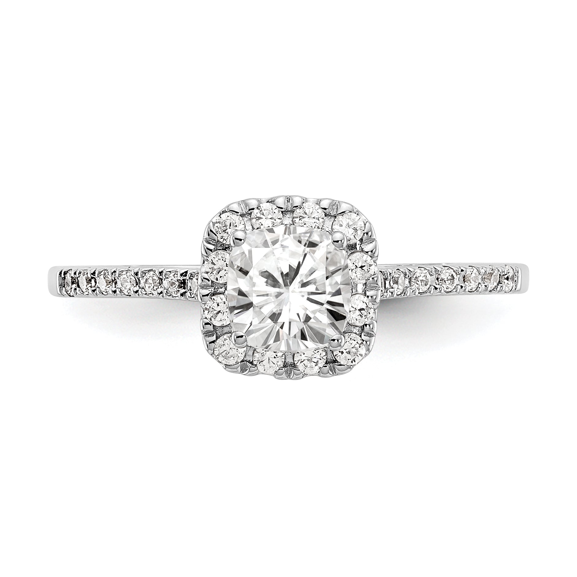 1.25ct CZ Solid 14k Cushion Halo Engagement Ring N662