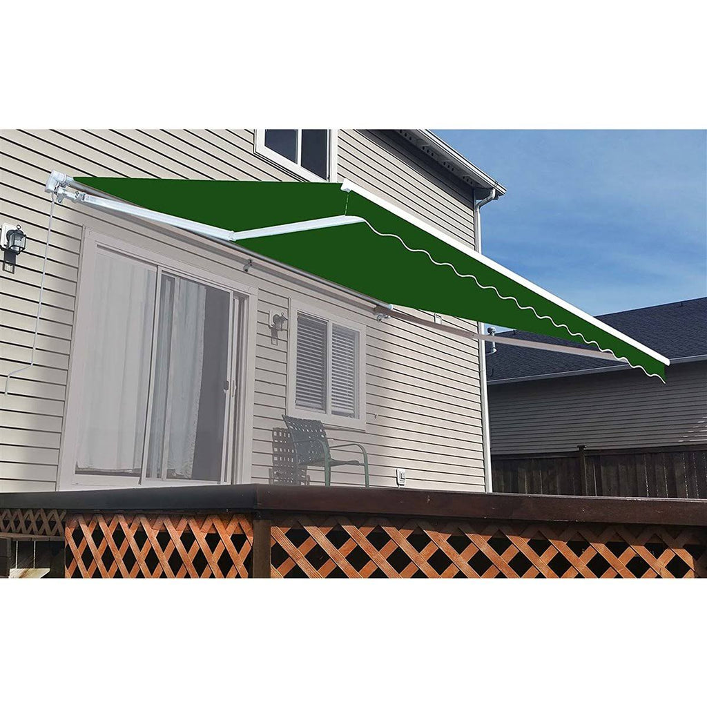 Motorized Retractable Patio Awning, Green K5495