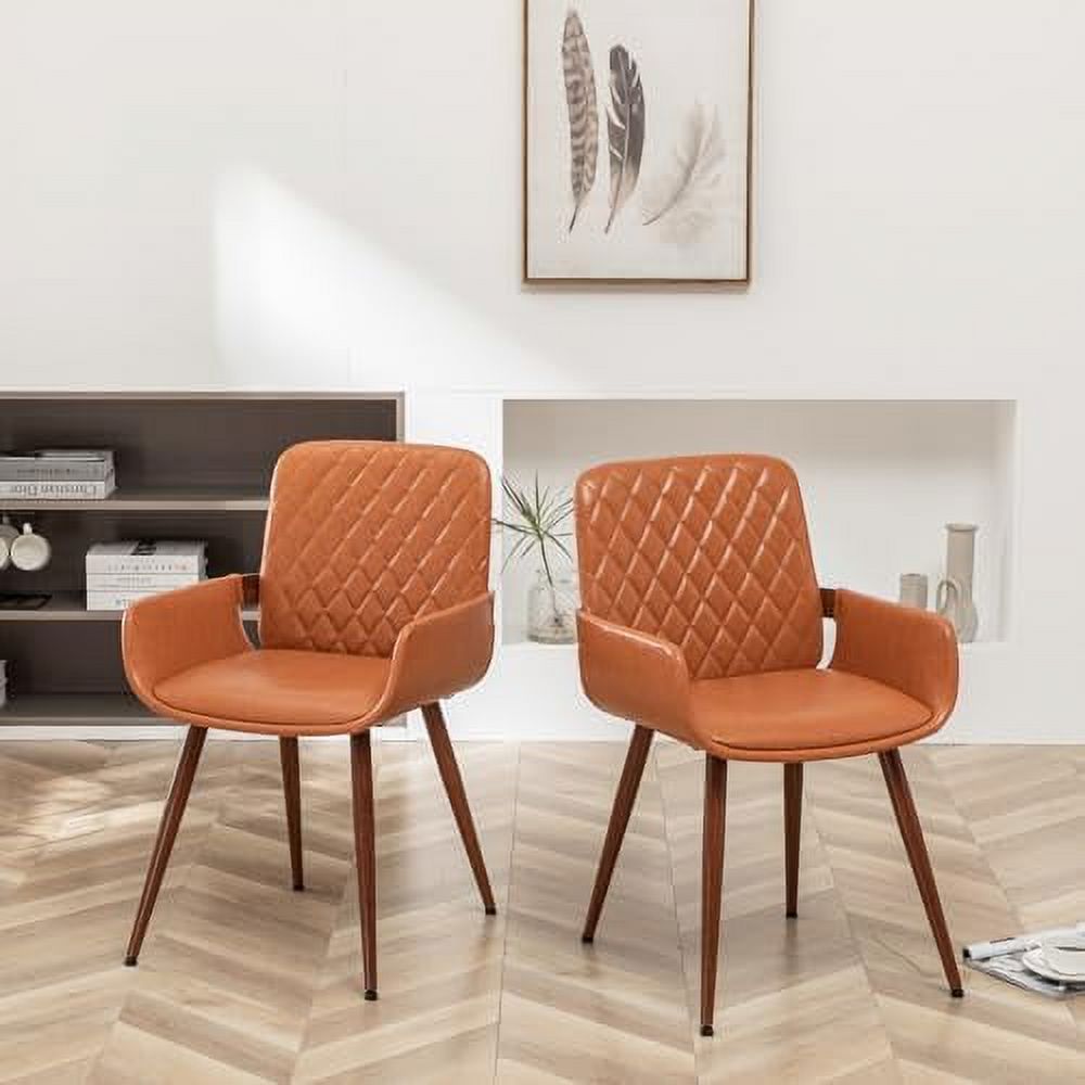 Beige Fabric Bentwood Frame Dining Chairs Set of 2 with Armrest S16676