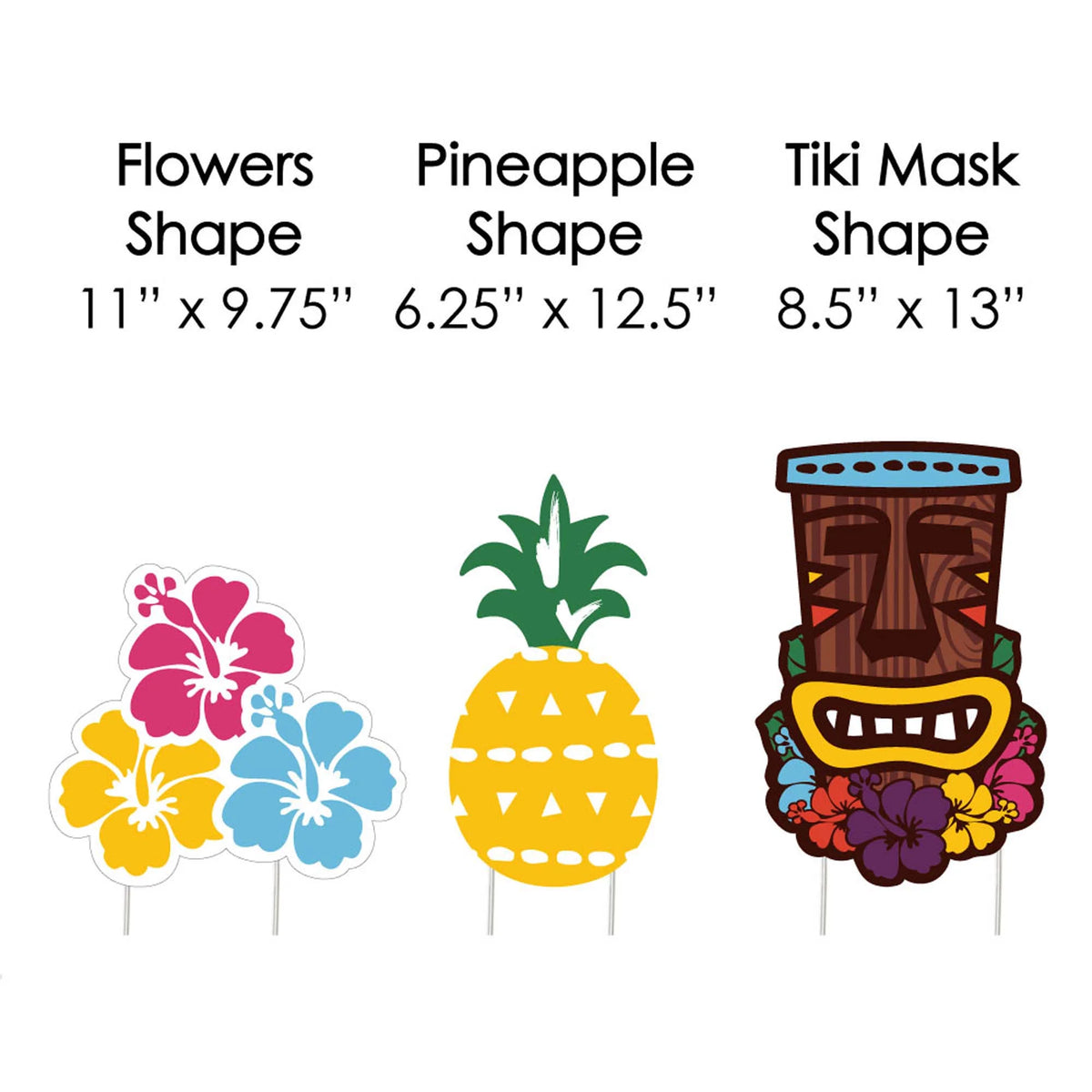 Tiki Luau Lawn Decorations - 10 Piece P91047