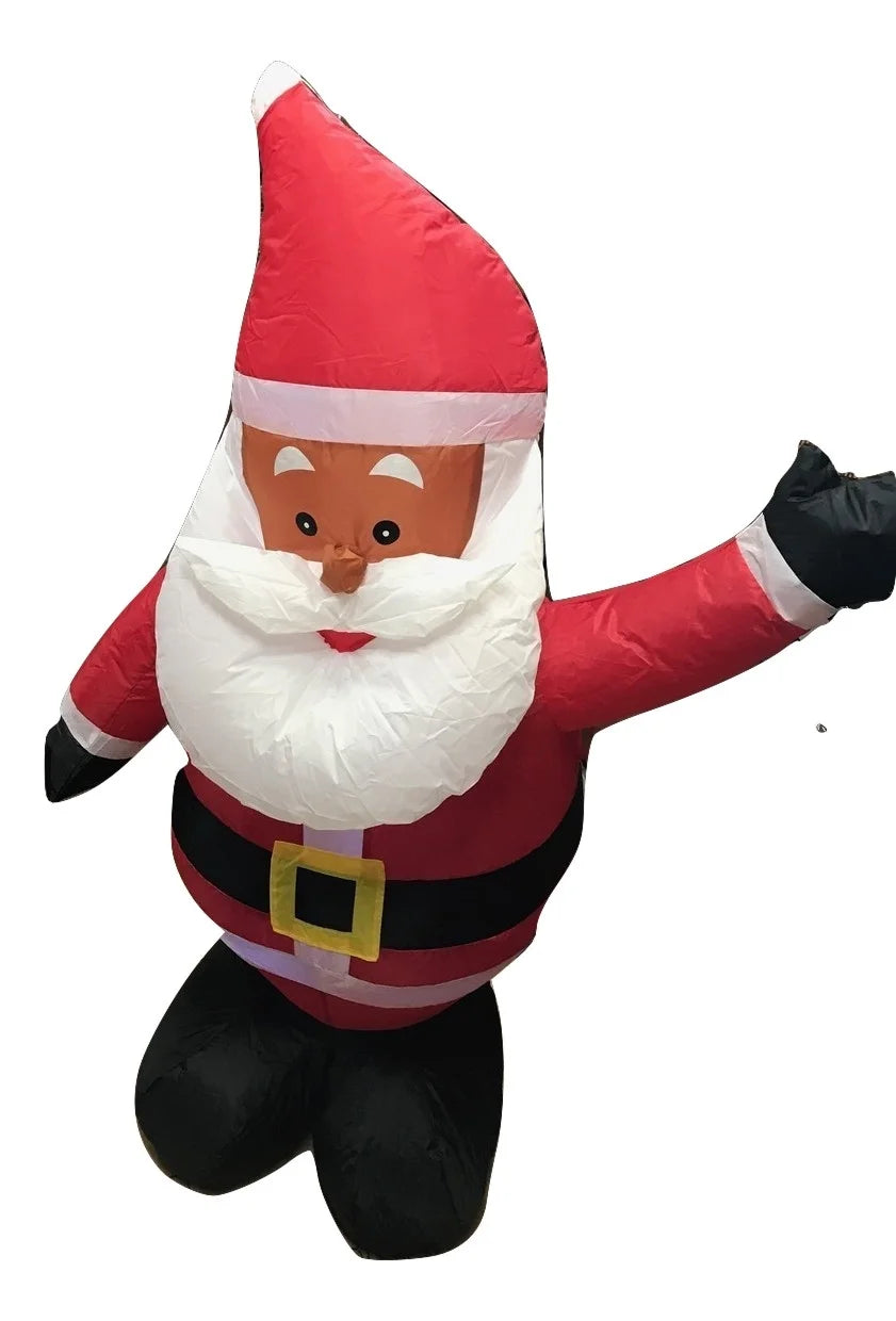 Black African American Santa Claus 4' Inflatable Christmas Yard Decor H51013