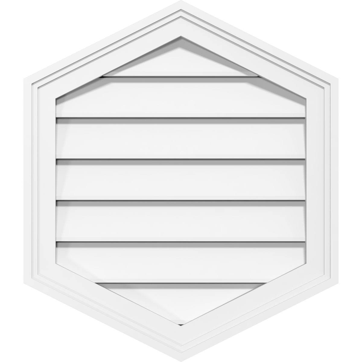 20x22W x 24x22H Vertical Peaked Surface Mount PVC Gable Vent K3423