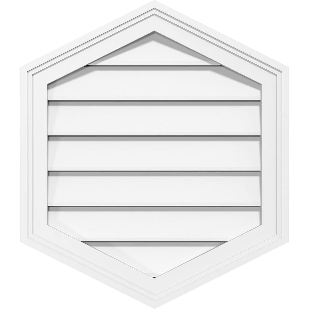 34x22W x 40x22H Vertical Peaked Surface Mount PVC Gable Vent 4/12 Pitch F444