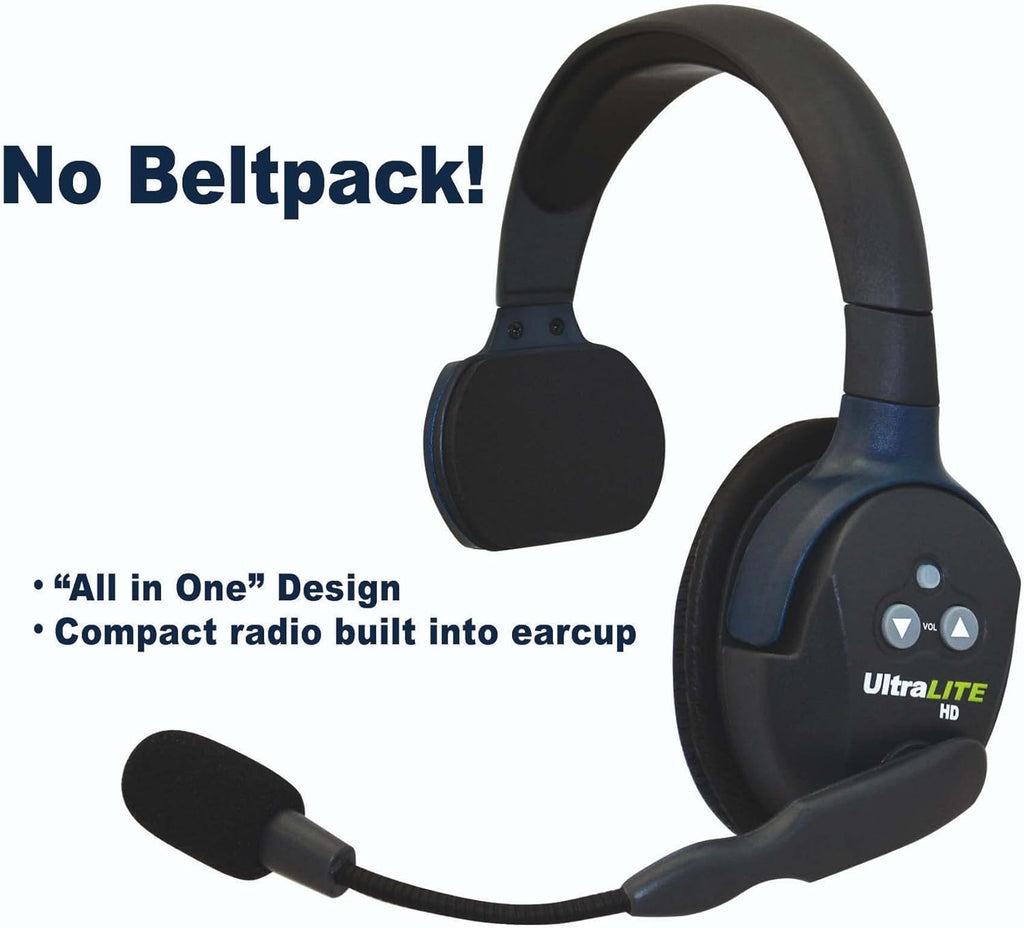 Single Remote Headset Full Duplex Wireless Intercom with Noise Cancelling Microphone V1386