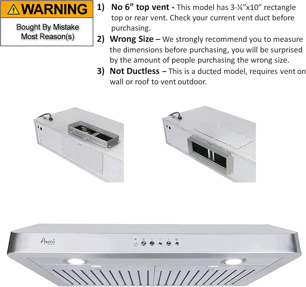 Stainless Steel Under Cabinet Range Hood with LED Lights O7054