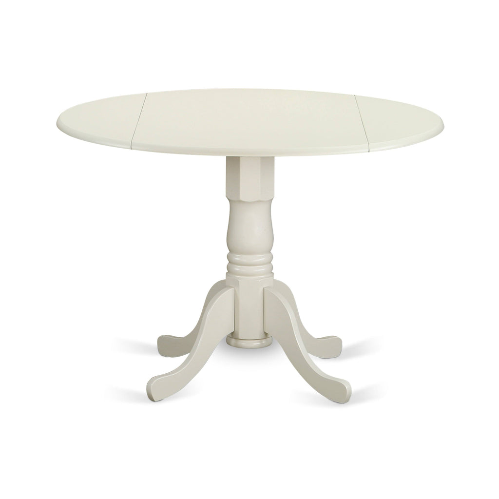 3PC Round Table with Two 9-Inch Drop Leaves and 2 Panel Back Chairs Y572