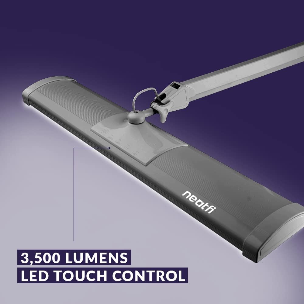 Black 26 Inches Metal LED Desk Lamp with Clamp J498