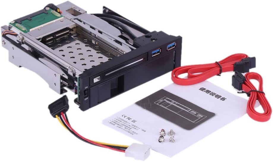 Dual Bay 3.5 + 2.5 Inch SATA III Hard Drive SSD Tray Caddy Internal Mobile Rack Enclosure Docking Station with USB 3.0 Port Hot Swap Pack of 2 O74128