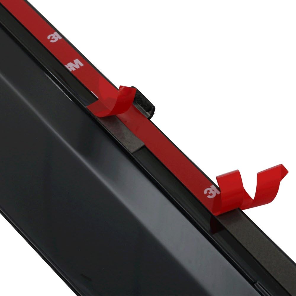 Chrome Trim Polycarbonate Window Visor Rain Guard, Pack of 2 F446848