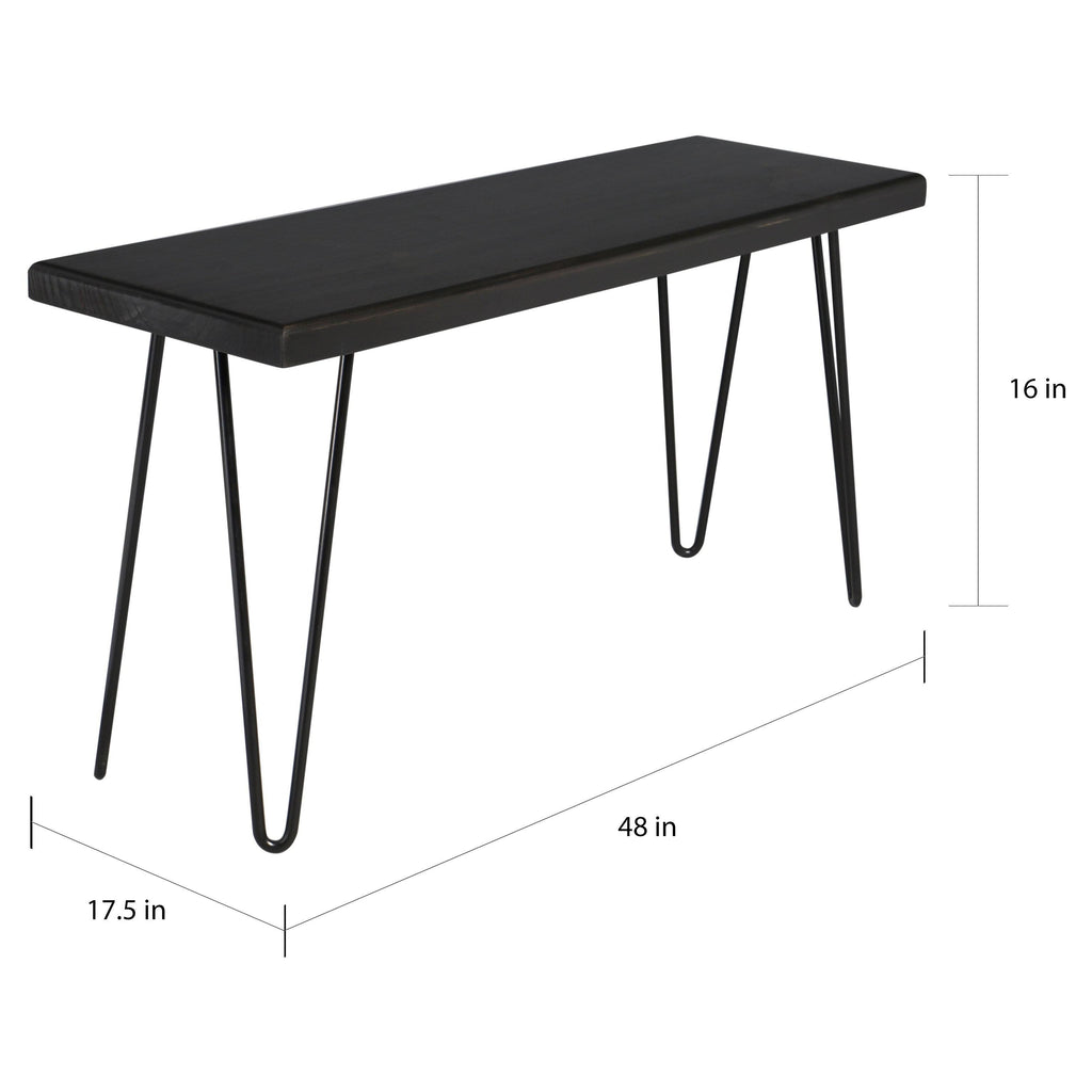 Wood Bench - Ebony - 44 x 10.5 x 16 O39942