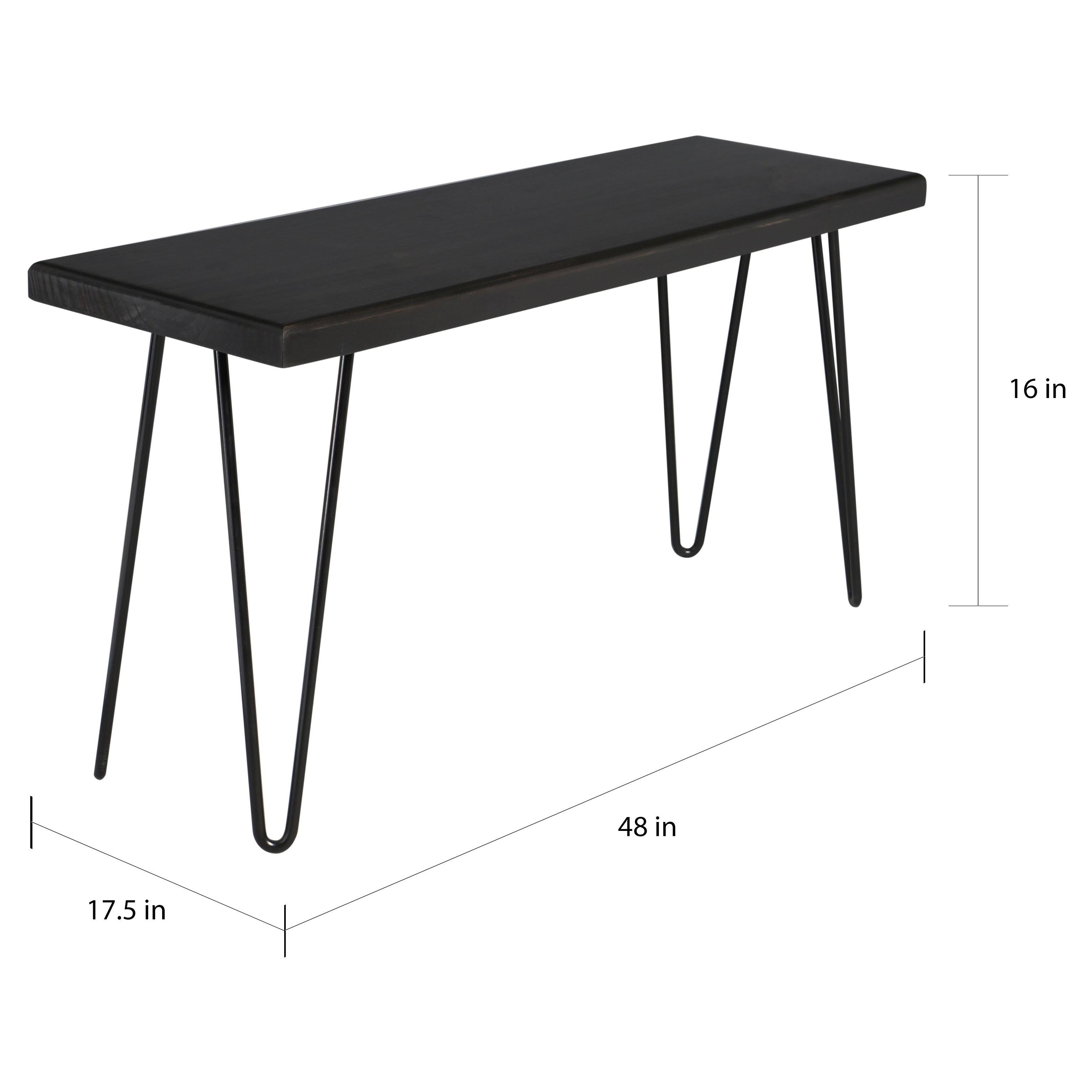 Wood Bench - Ebony - 44 x 10.5 x 16 O39942