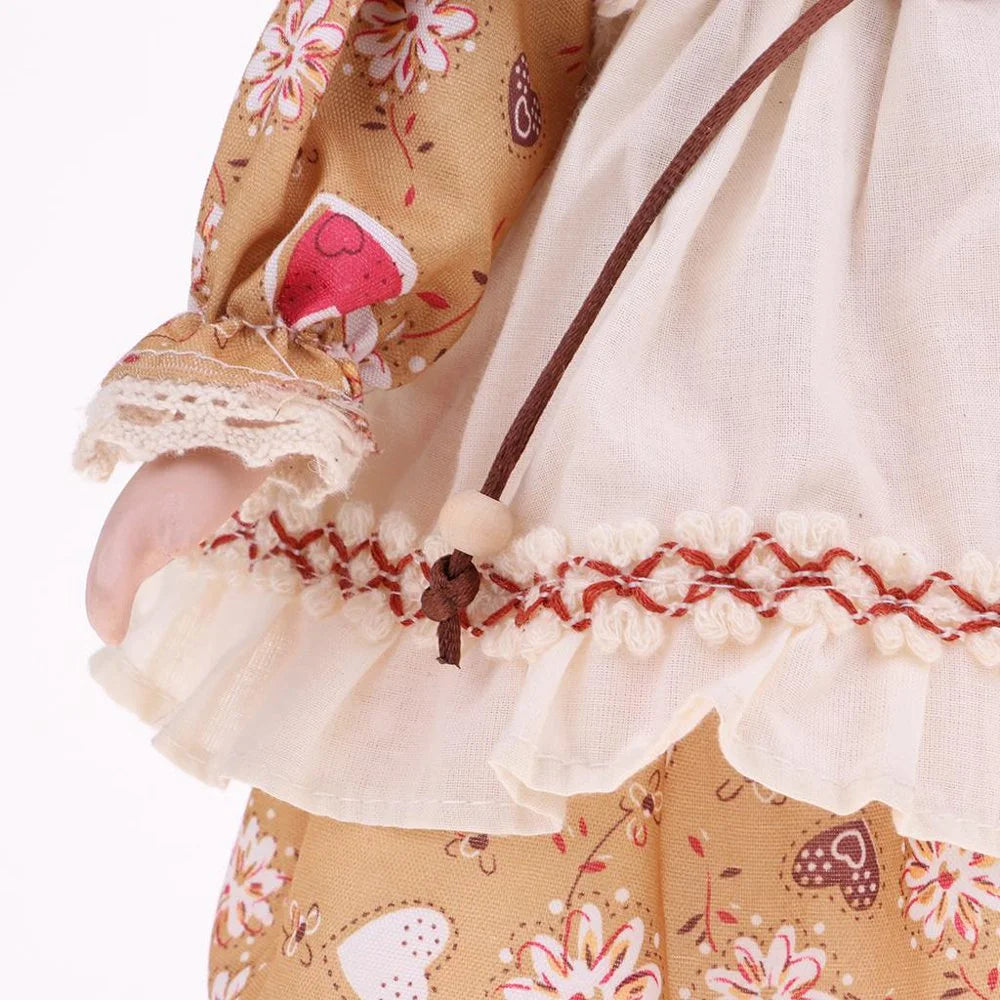 30cm Porcelain Doll Girl Figures with Stand Q893
