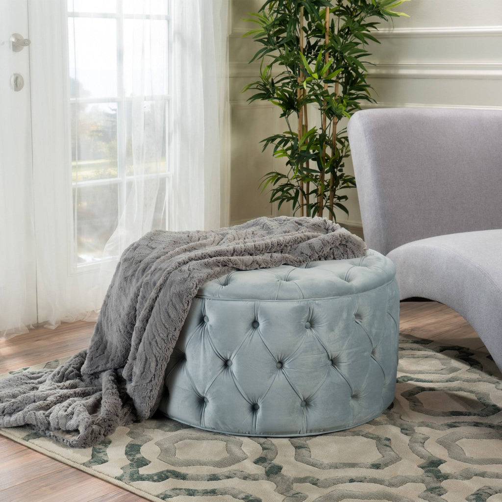 Purple Velvet Ottoman V292813