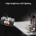 12V 150 PSI Double Cylinder Tire Inflator Air Compressor with LED Light and Storage Bag O2681