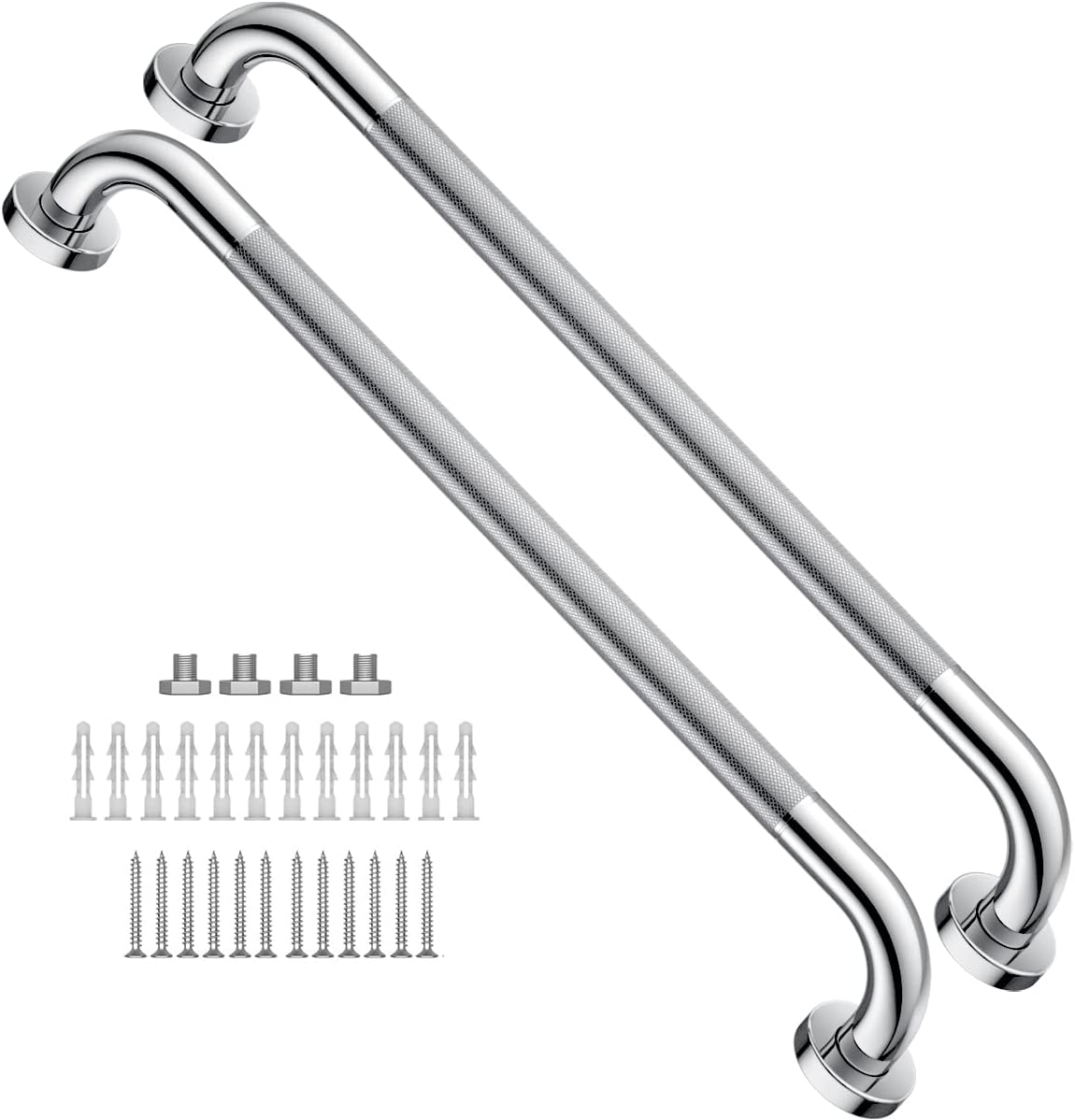 2 Pack 24 Inch Anti Slip Stainless Steel Grab Bar I577597