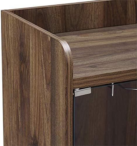 Dark Walnut Glass Door Bar Cabinet U967819
