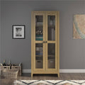 Storage Cabinet with Mesh Doors in Golden Oak P6764