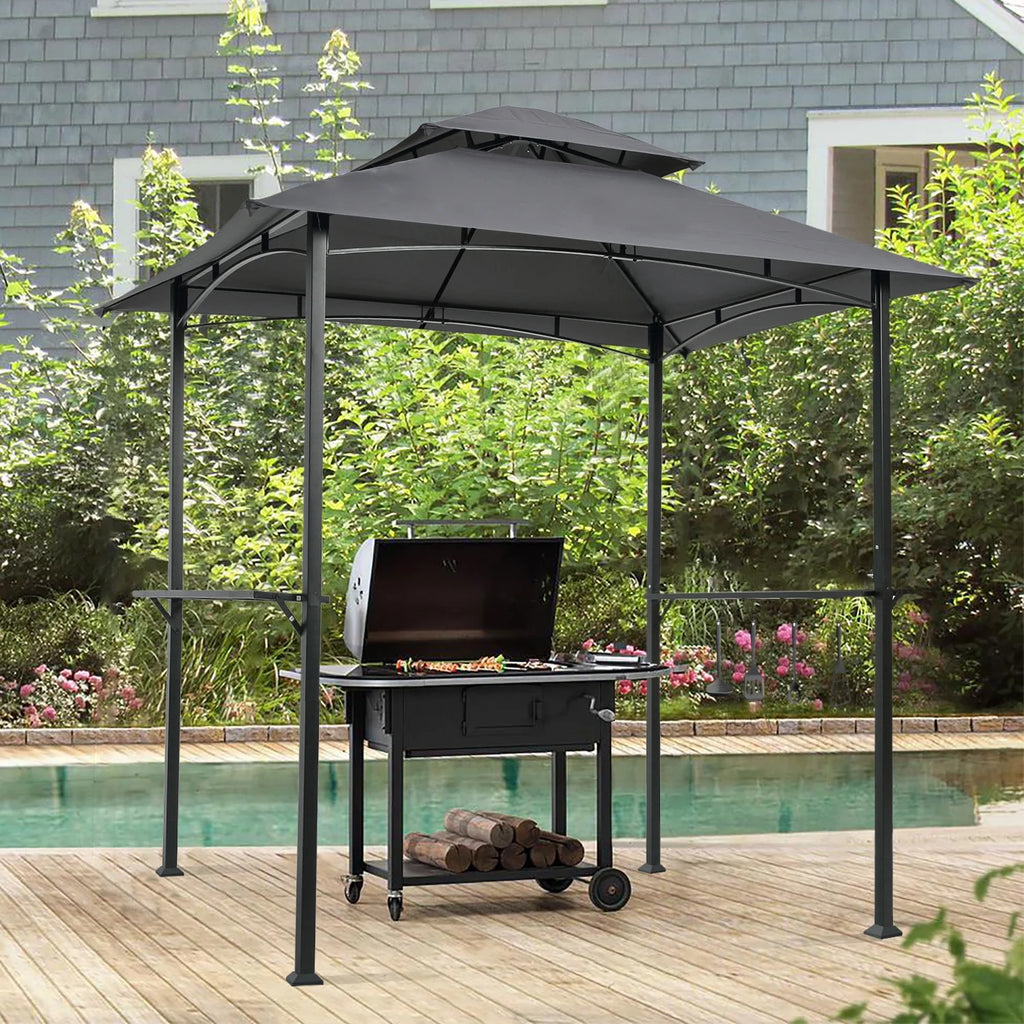 Steel Grill Gazebo Double Tier Top Canopy Z608616