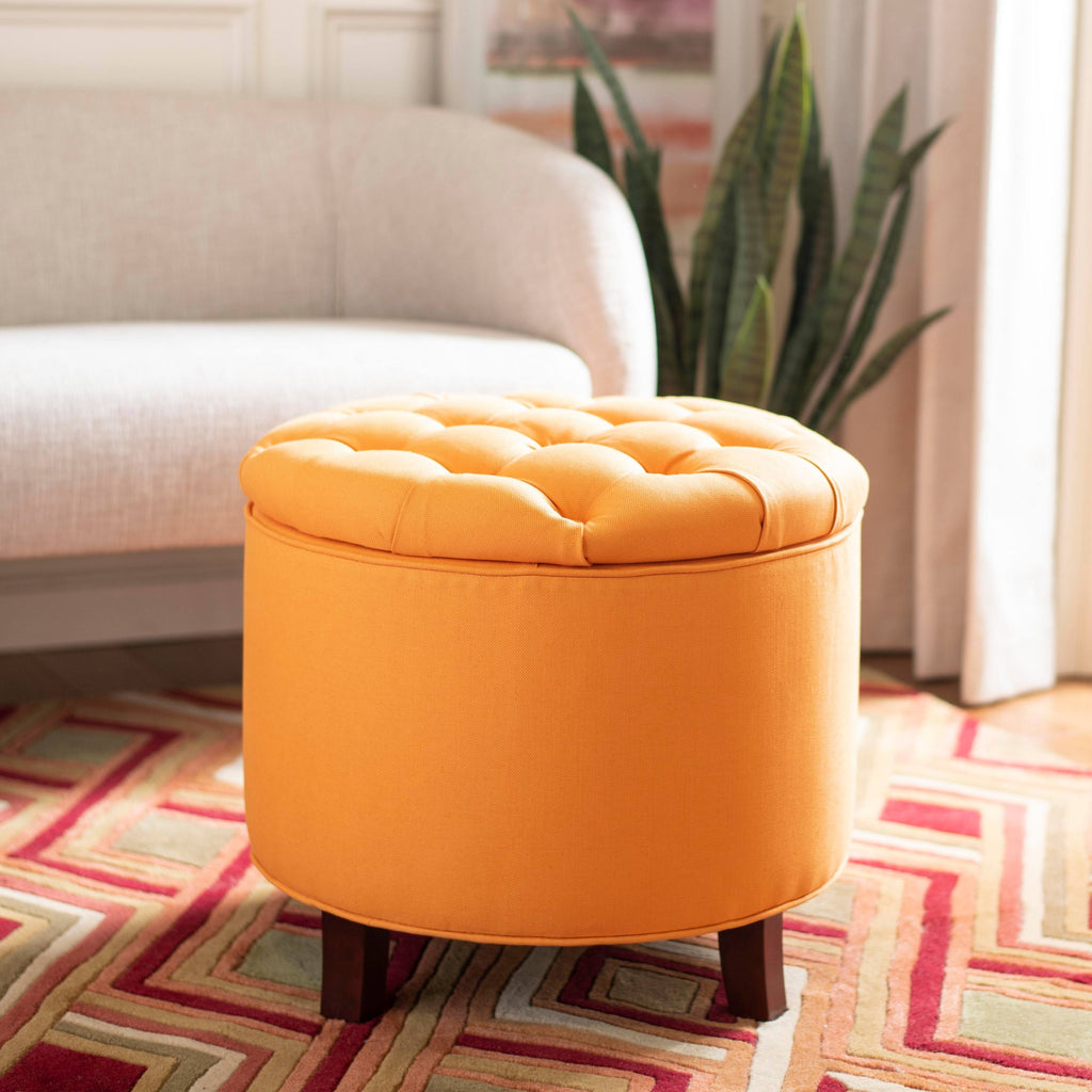Tangerine Tufted Storage Ottoman Z197801