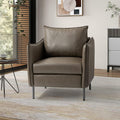 Grey Faux Leather Armchair with Moveable Cushion J785931