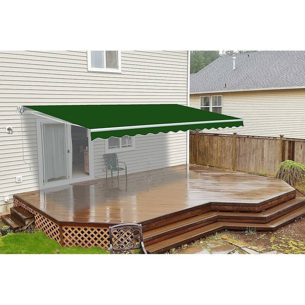 Motorized Retractable Patio Awning, Green K5495