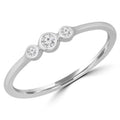 14K White Gold Three-Stone Engagement Ring A40914