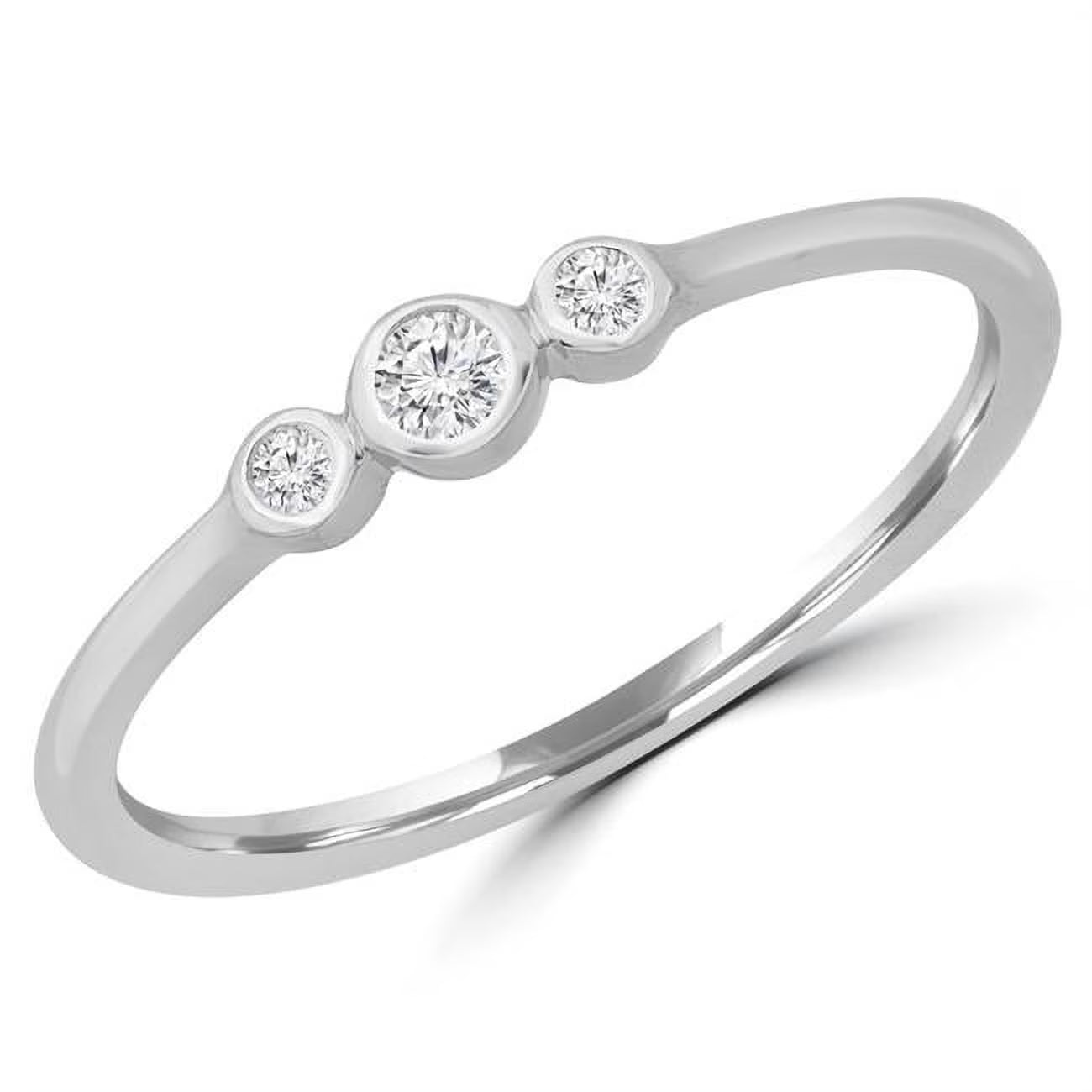 14K White Gold Three-Stone Engagement Ring A40914
