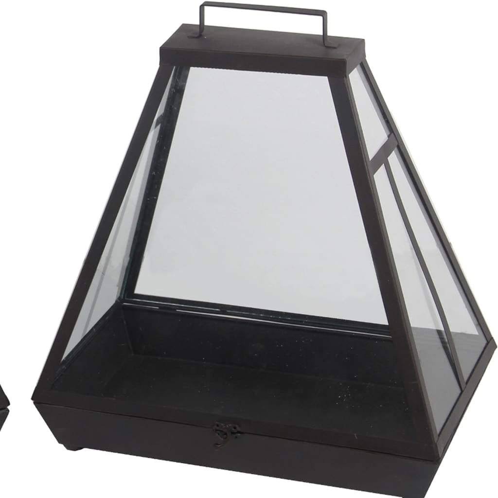Black Metal 2-Piece Lantern Set X622