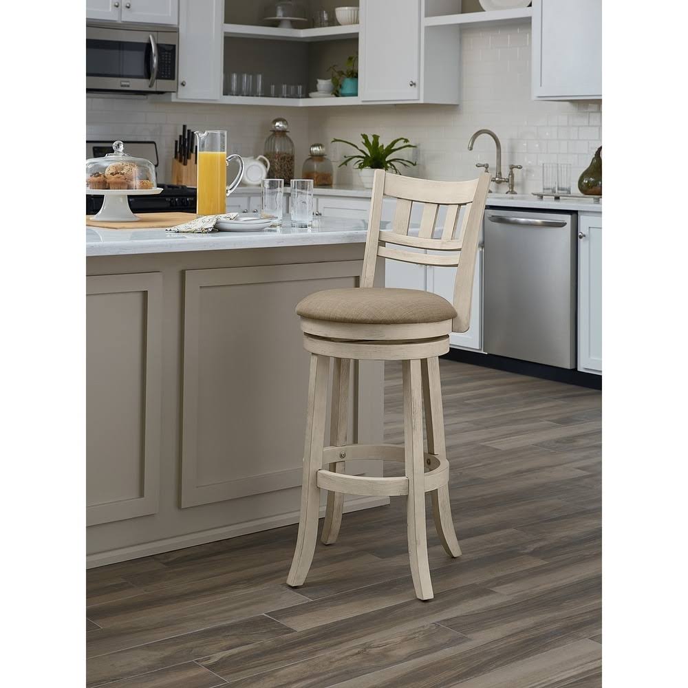 Burnt Brown Swivel Stool with Slatted Back X13038