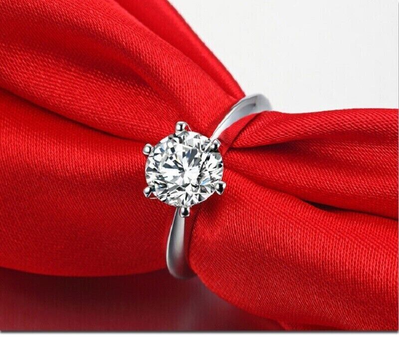 14k White Gold Solitaire Engagement Ring T2613