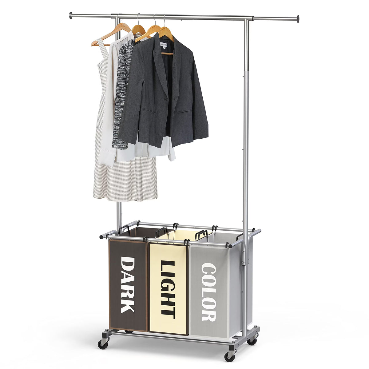 Garment Rack with 3 Bag Laundry Sorter Q583008
