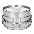2pcs Stainless Steel Camping Cookware Set with Mesh Carry Bag Z9659