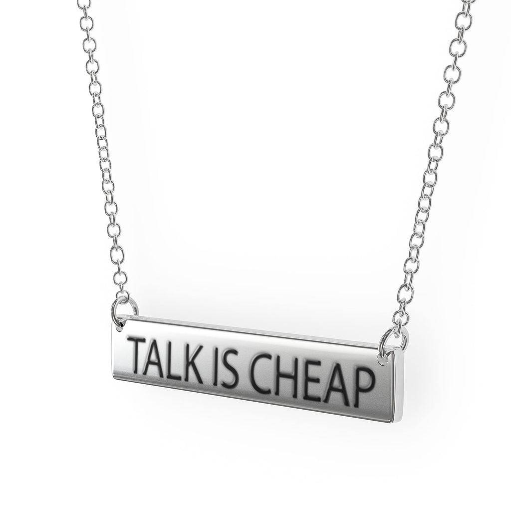 Sterling Silver Bar Pendant Necklace X4292