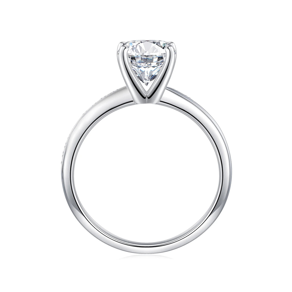 1.5 Carat Moissanite Oval Cut Engagement Ring 925 Sterling Silver D6267