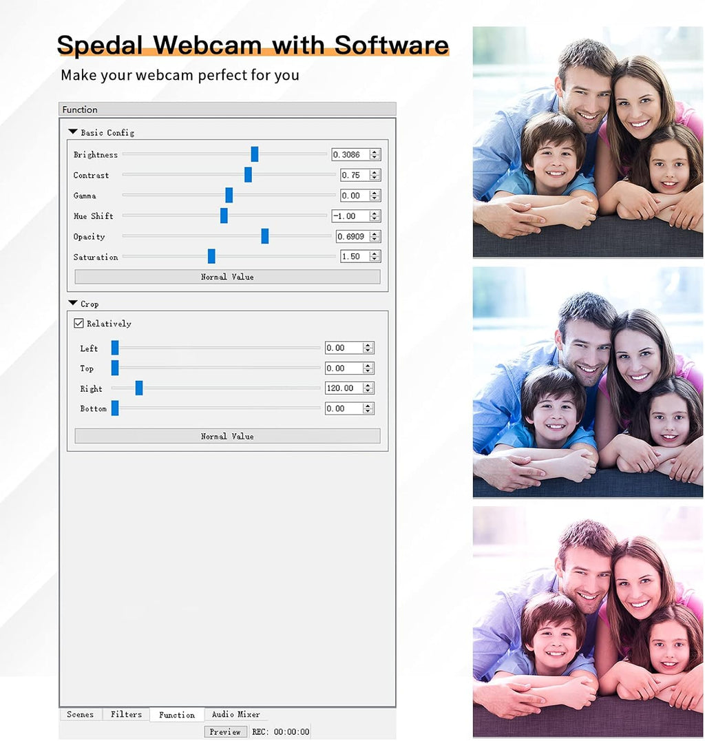 1080P 60fps Webcam with Dual Microphone, AutoFocus, USB Computer Camera Pack of 2 Z177486