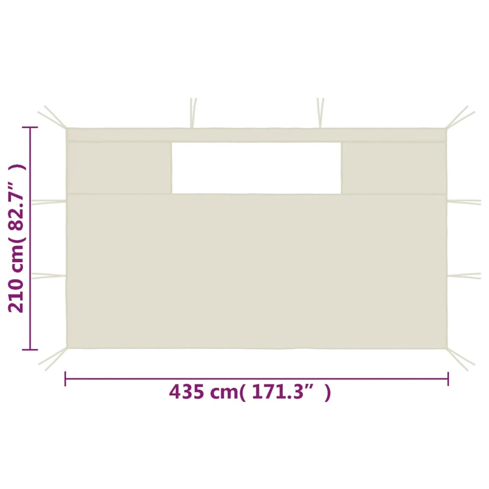 2 Piece Gazebo Sidewalls with Windows Canopy Wall X358