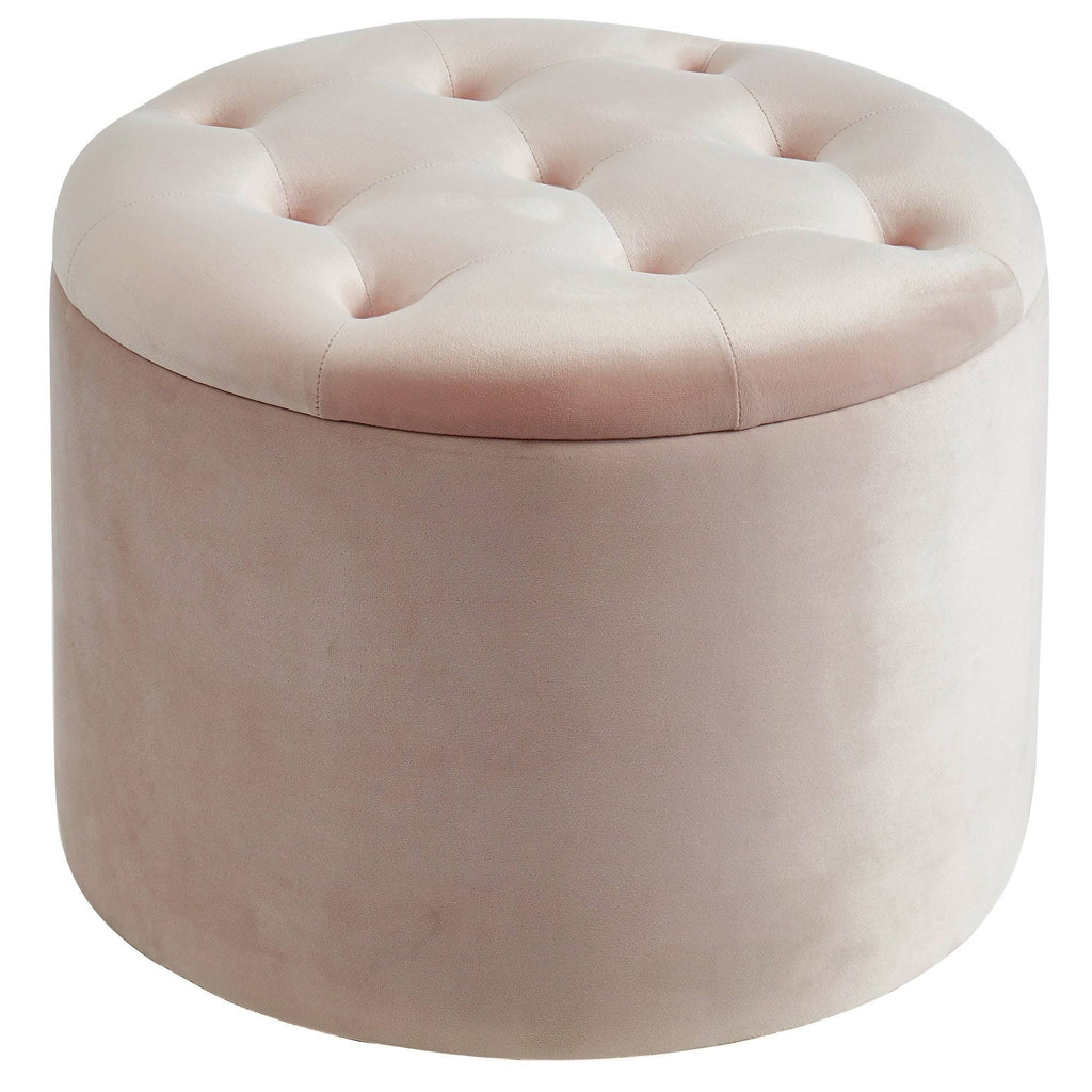 Blue Round Storage Ottoman P799