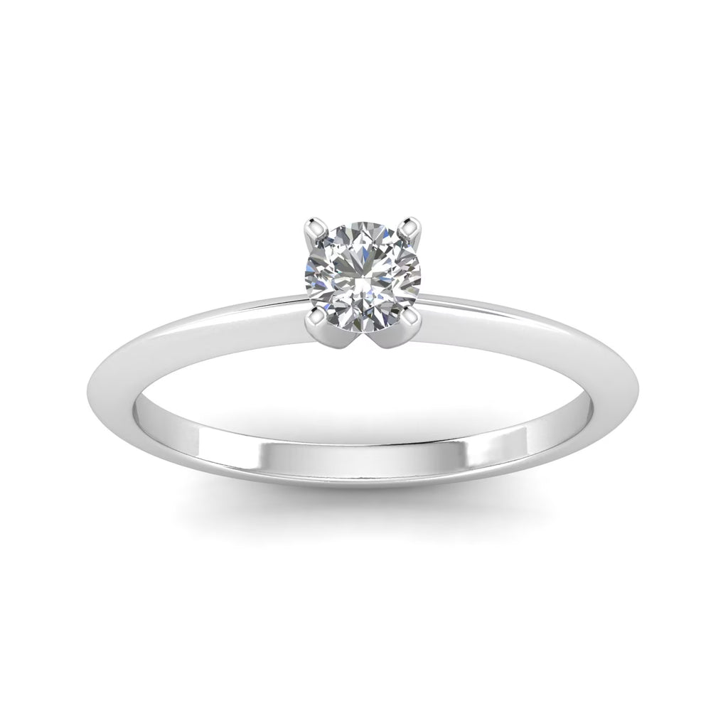 14k White Gold Diamond Solitaire Engagement Ring U594452