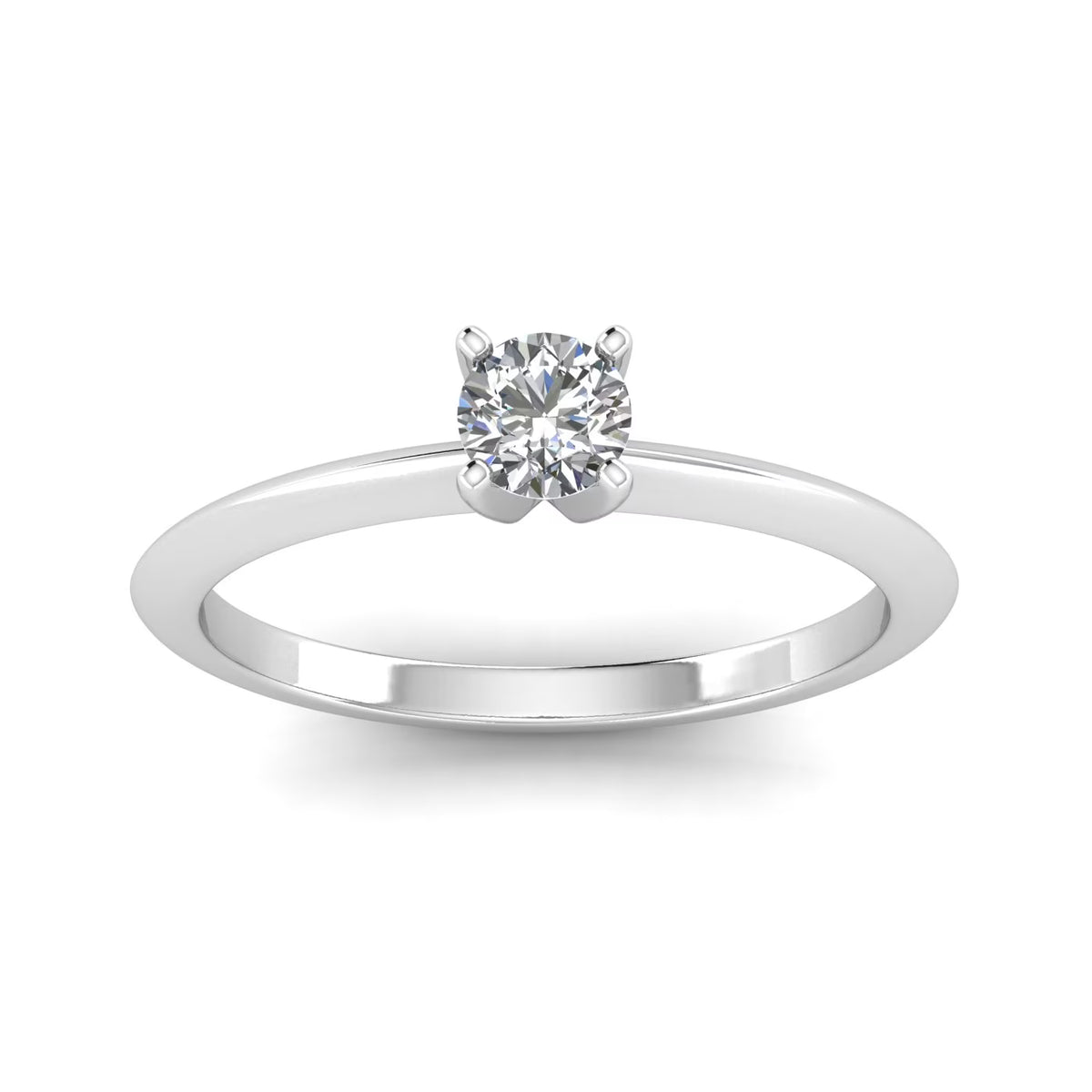 14k White Gold Diamond Solitaire Engagement Ring U594452