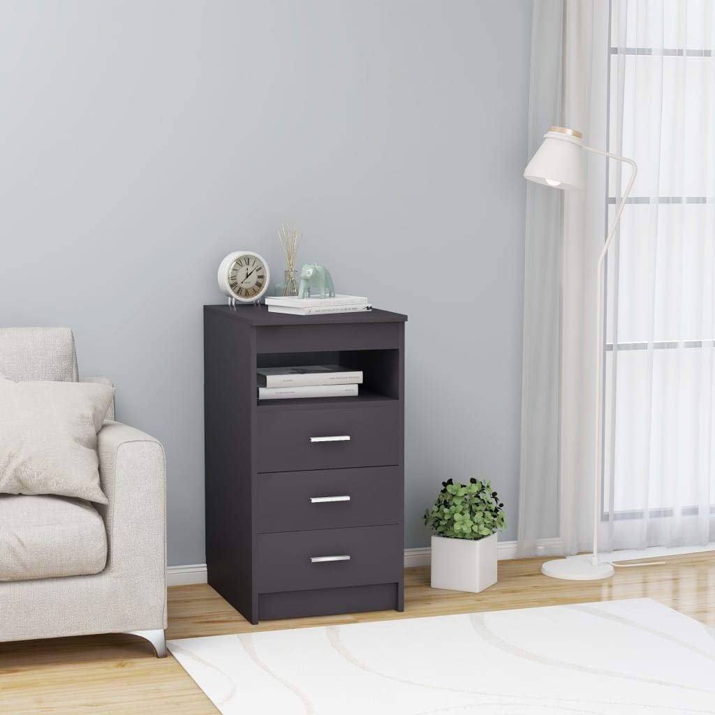 3 Drawer Nightstand with Storage Shelf M376608