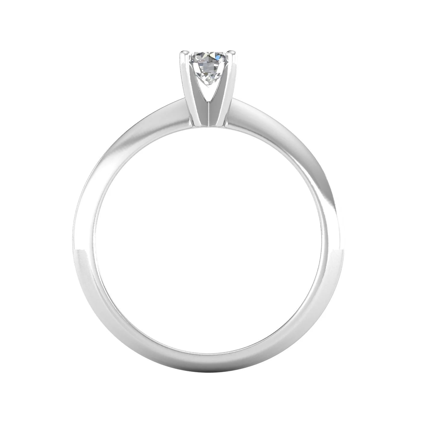 14k White Gold Diamond Solitaire Engagement Ring U594452