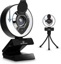 1080p Webcam with Ring Light, Privacy Cover, Auto Focus E73703