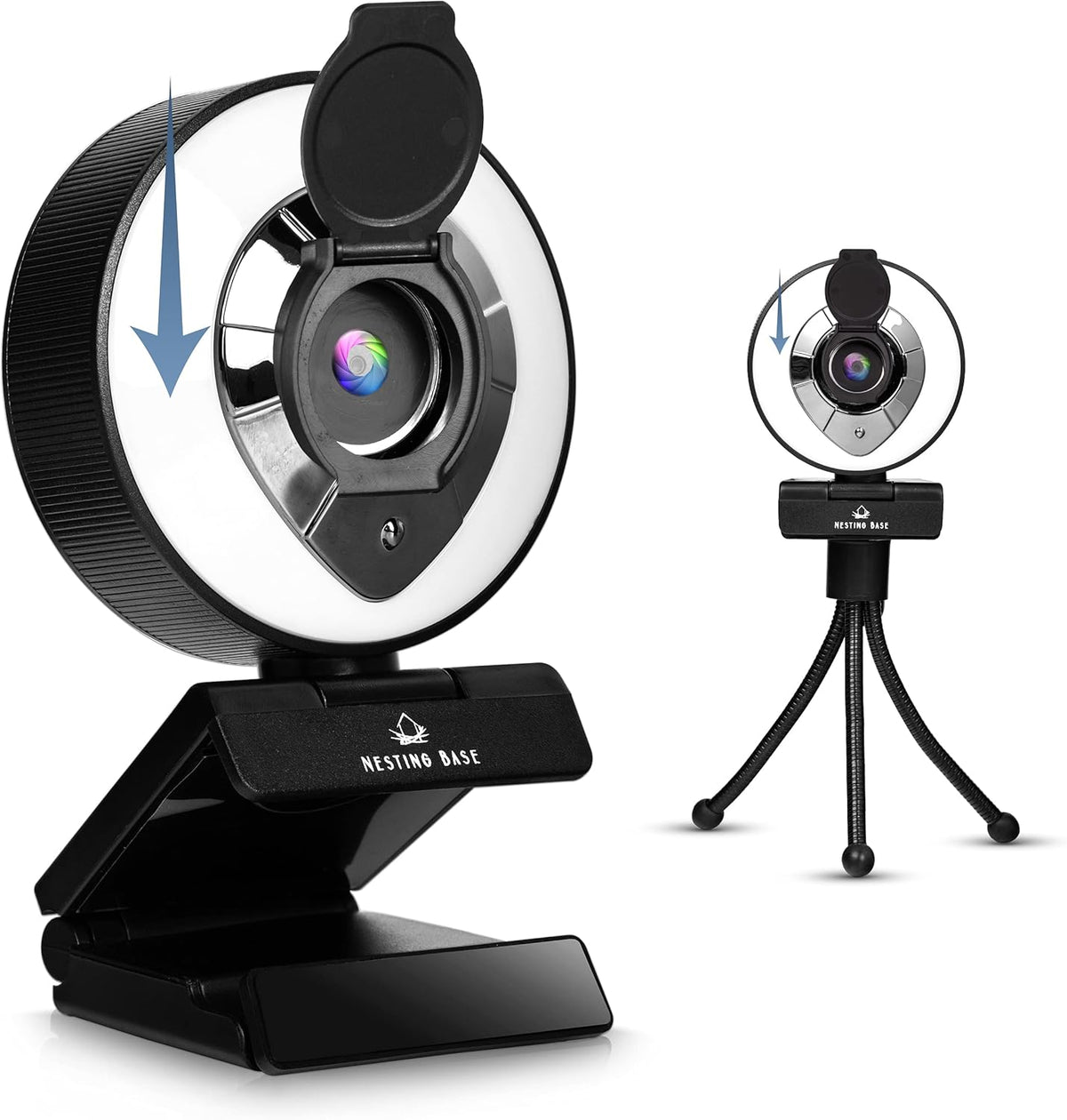 1080p Webcam with Ring Light, Privacy Cover, Auto Focus E73703